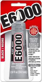 E6000 CRAFT Glue BLACK 2 oz. Tube 6 Per Case  #237039C