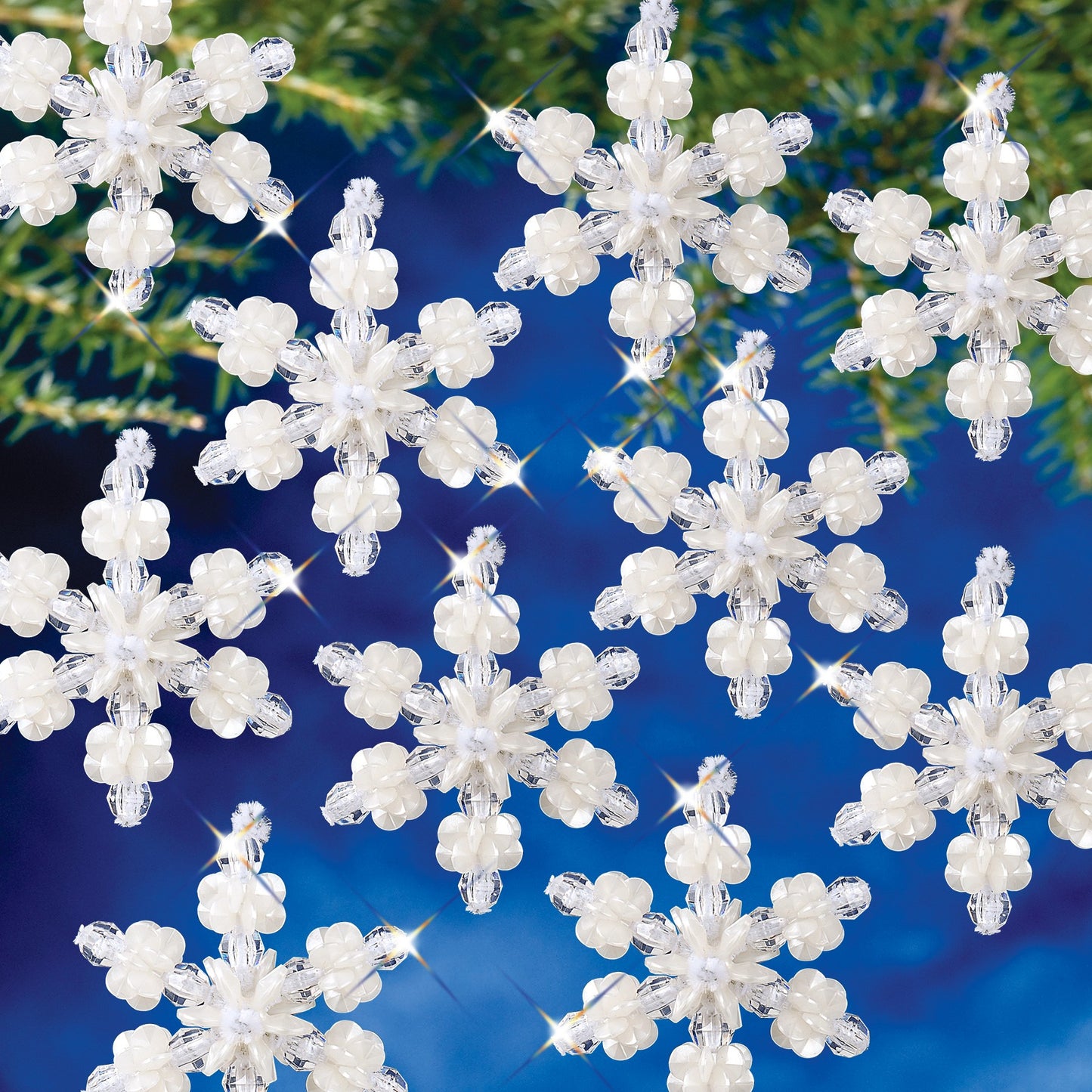 Beadery Holiday Ornament Kit Mini Pearl Snowflake 7493