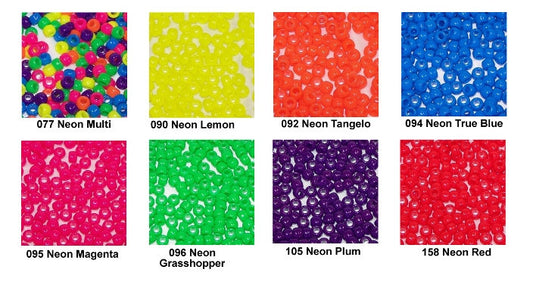 Pony Beads 6 x 9mm  Neon Colors Pkg 1000 - Creative Wholesale