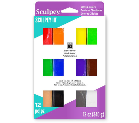 Sculpey III® 12 piece Classic Colors Multi-pack S3 VMC-6